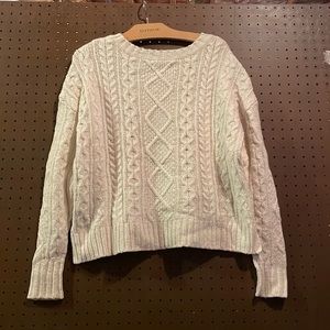 American Eagle Cream Cable-knit Sweater